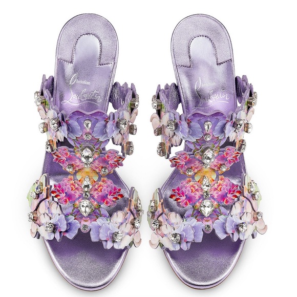 Christian Louboutin Flora 85mm crystal accent wedding heels RETAIL 2,995 - Picture 2 of 11